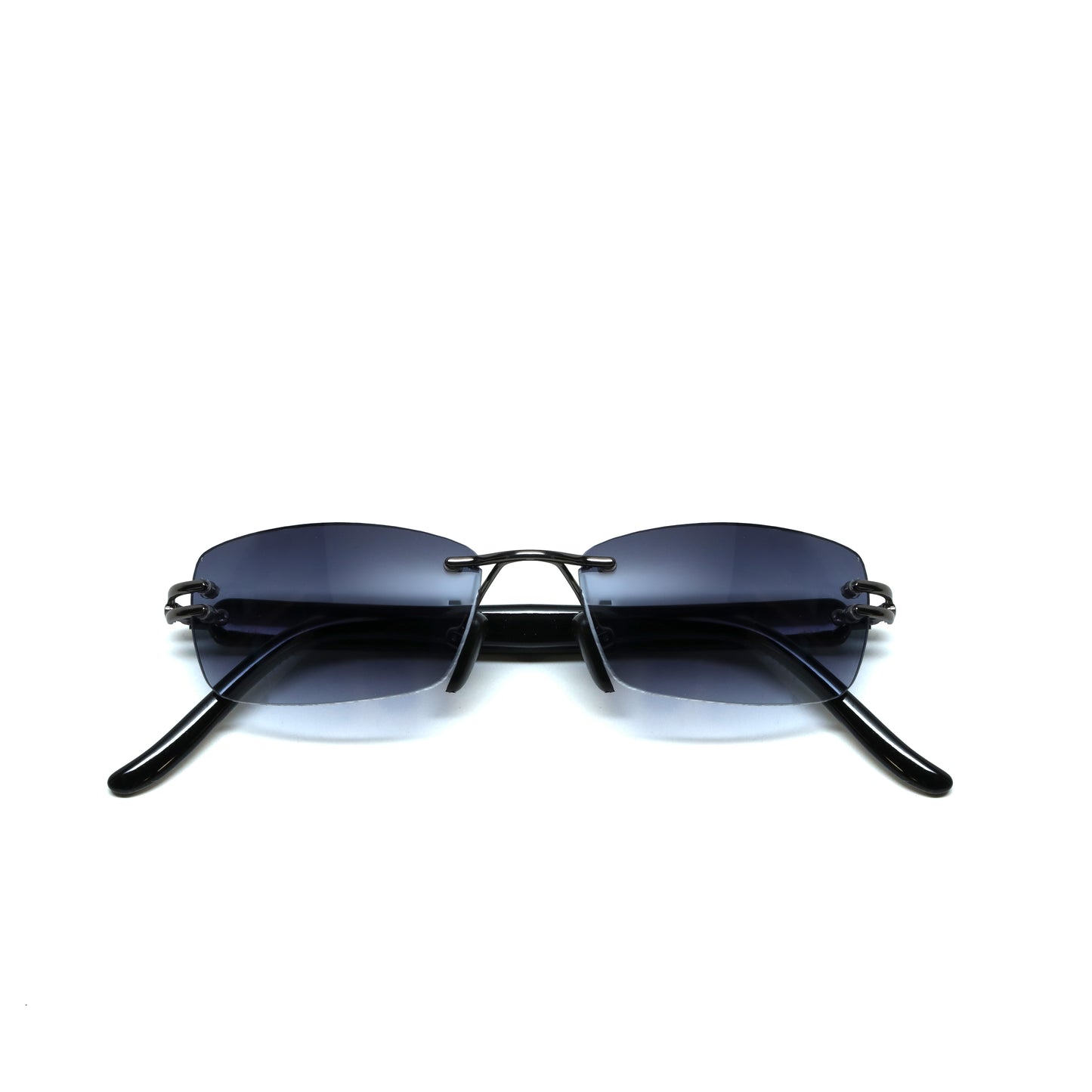 //Style 316// True Vintage 90s Rimless Rectangle Frame Sunglasses - Grey