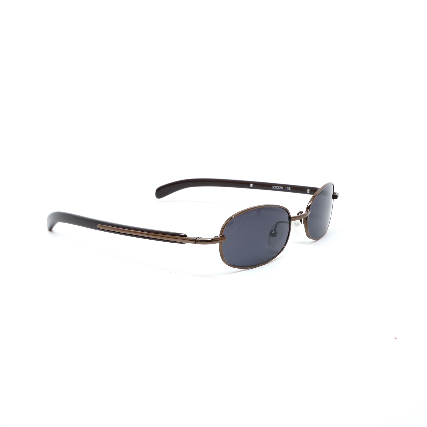 //Style T30// Vintage 90s Small Size Narrow Wraparound Sunglasses - Bronze