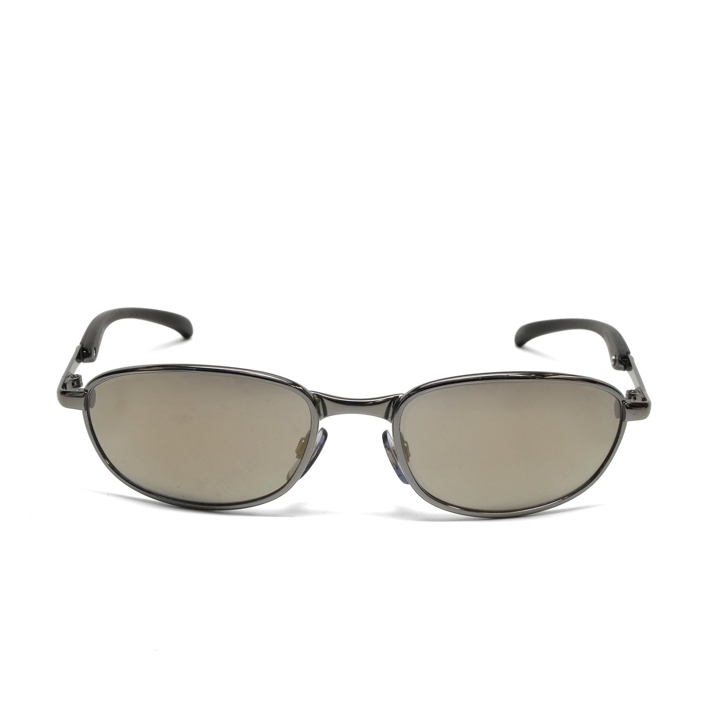 //Style 7281// Original 90s Classic Grey Wire Oval Sunglasses - Brown Hue