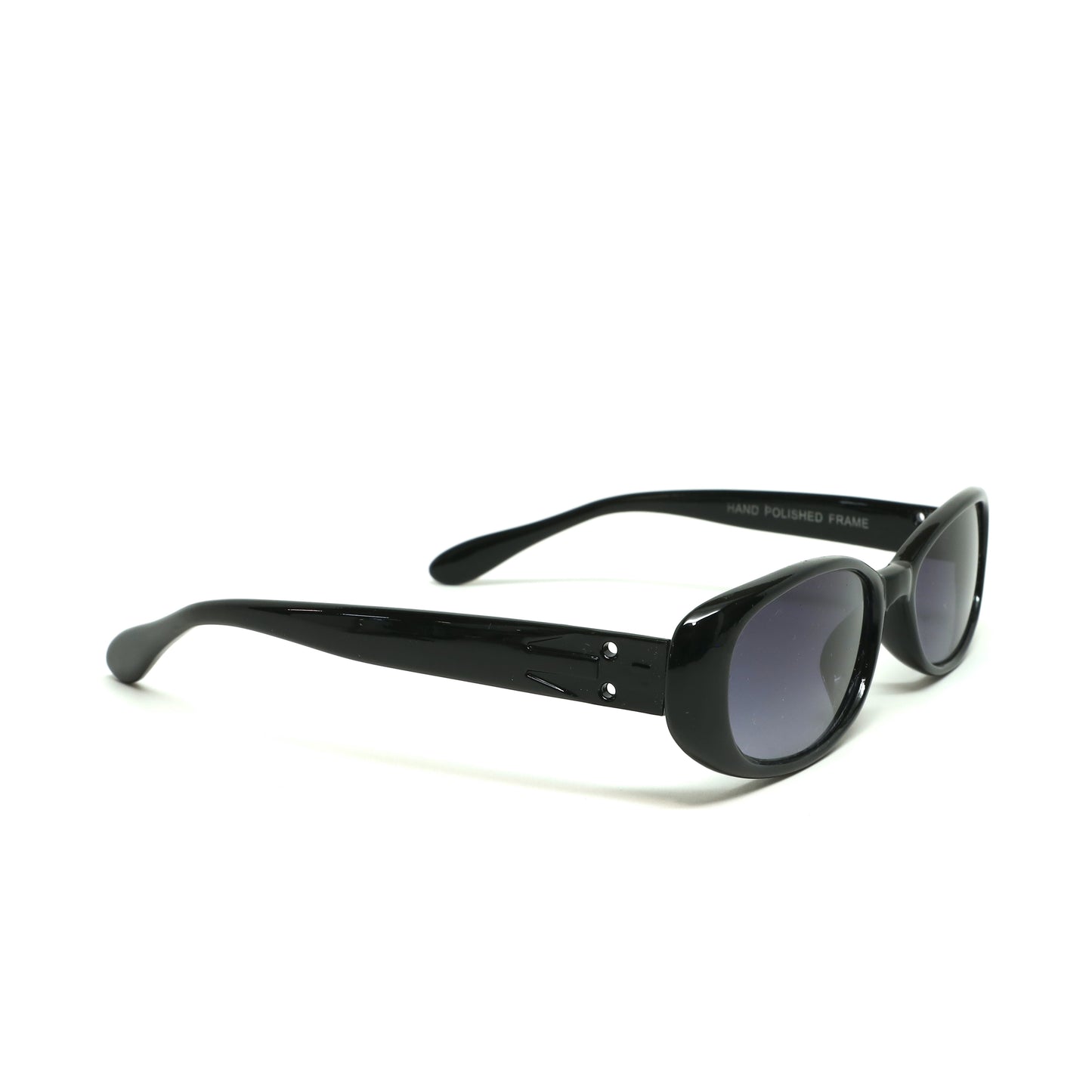 Deluxe Vintage Y2k Standard Chic Wraparound Sunglasses - Black Slotted
