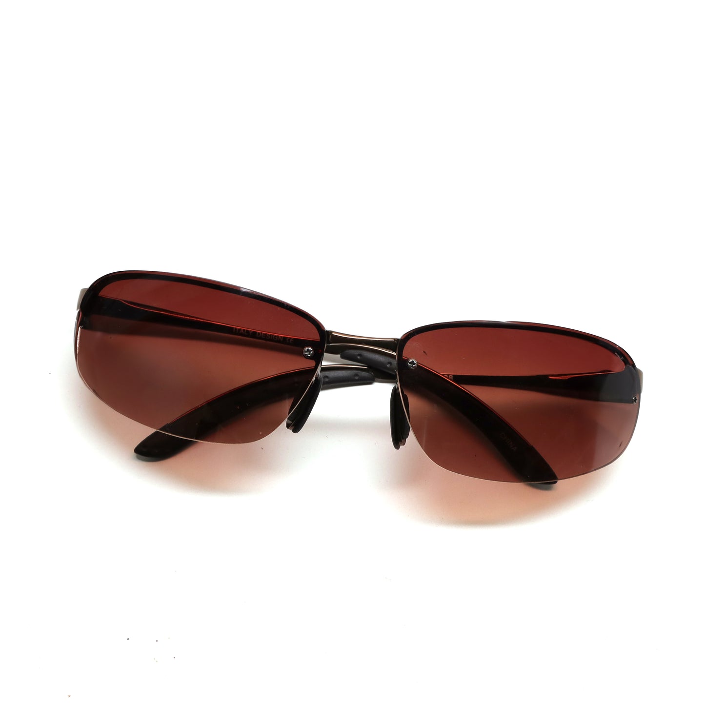 //Style 428// Deluxe Vintage 90s Frameless Metal Sunglasses - Brown