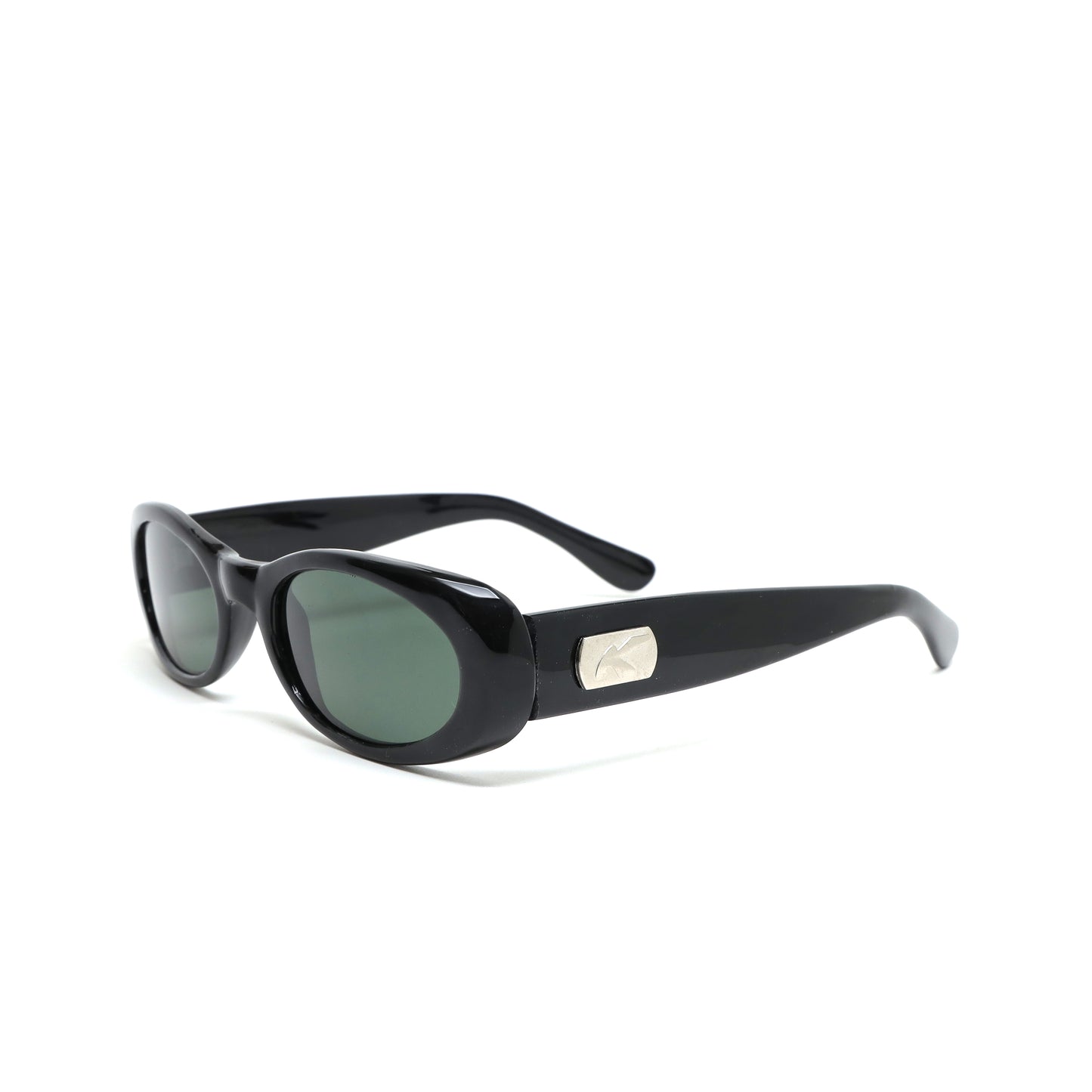 Vintage Standard Size 90s Mod Original Laine Oval Sunglasses - Black