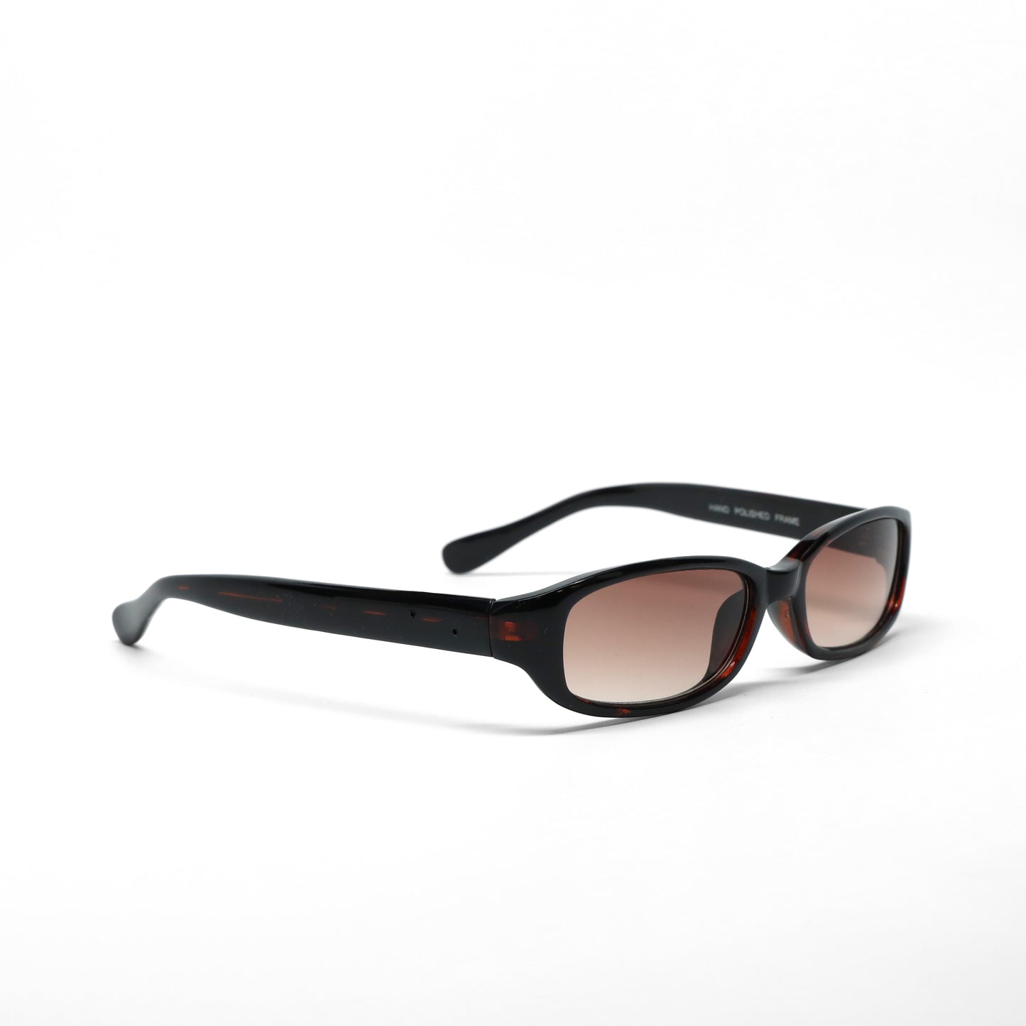 //Style 39// Deluxe Vintage 90s Narrow Rectangle Frame Sunglasses - Black Brown
