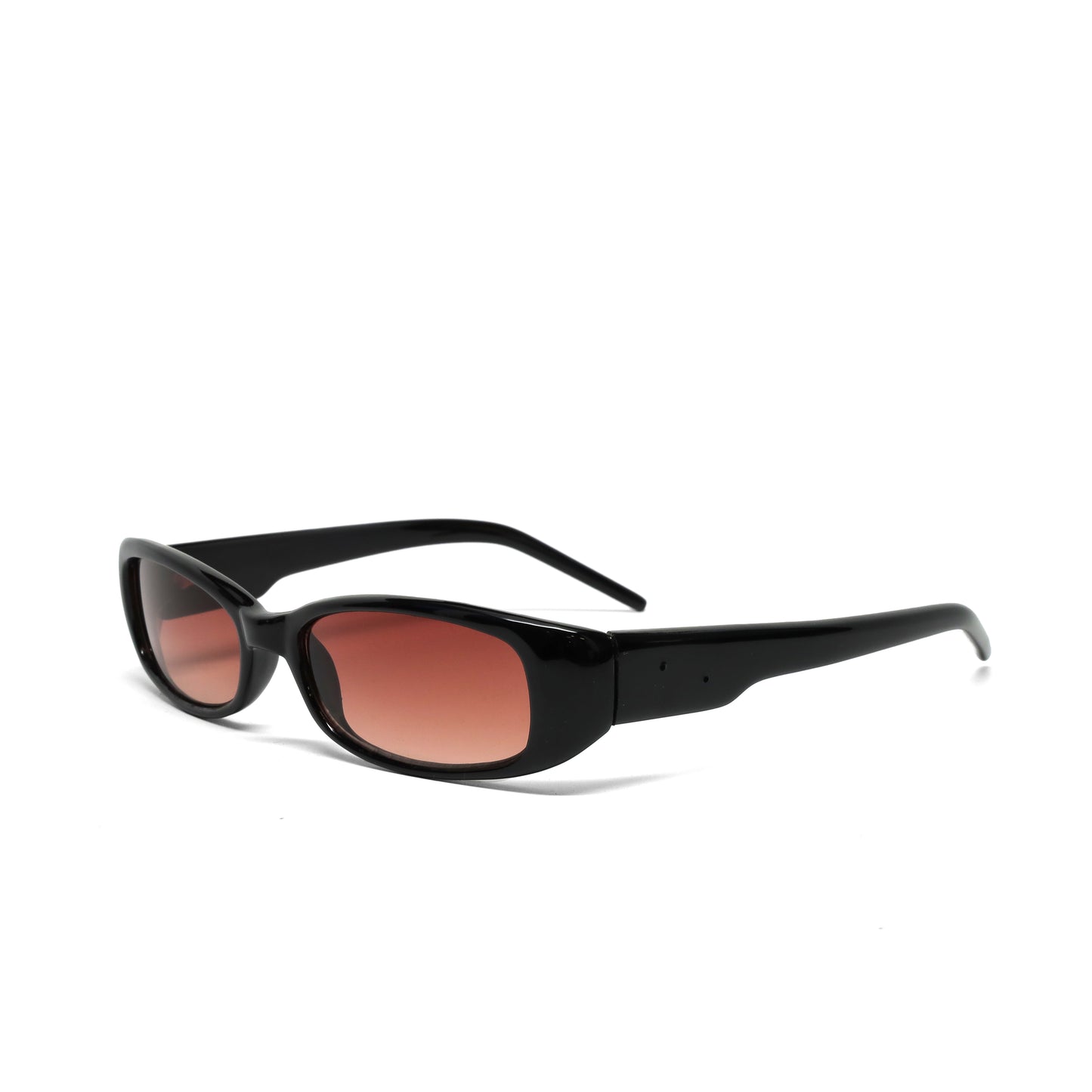 //Style 33// Deluxe Vintage 90s Narrow Rectangle Frame Sunglasses - Black/Red