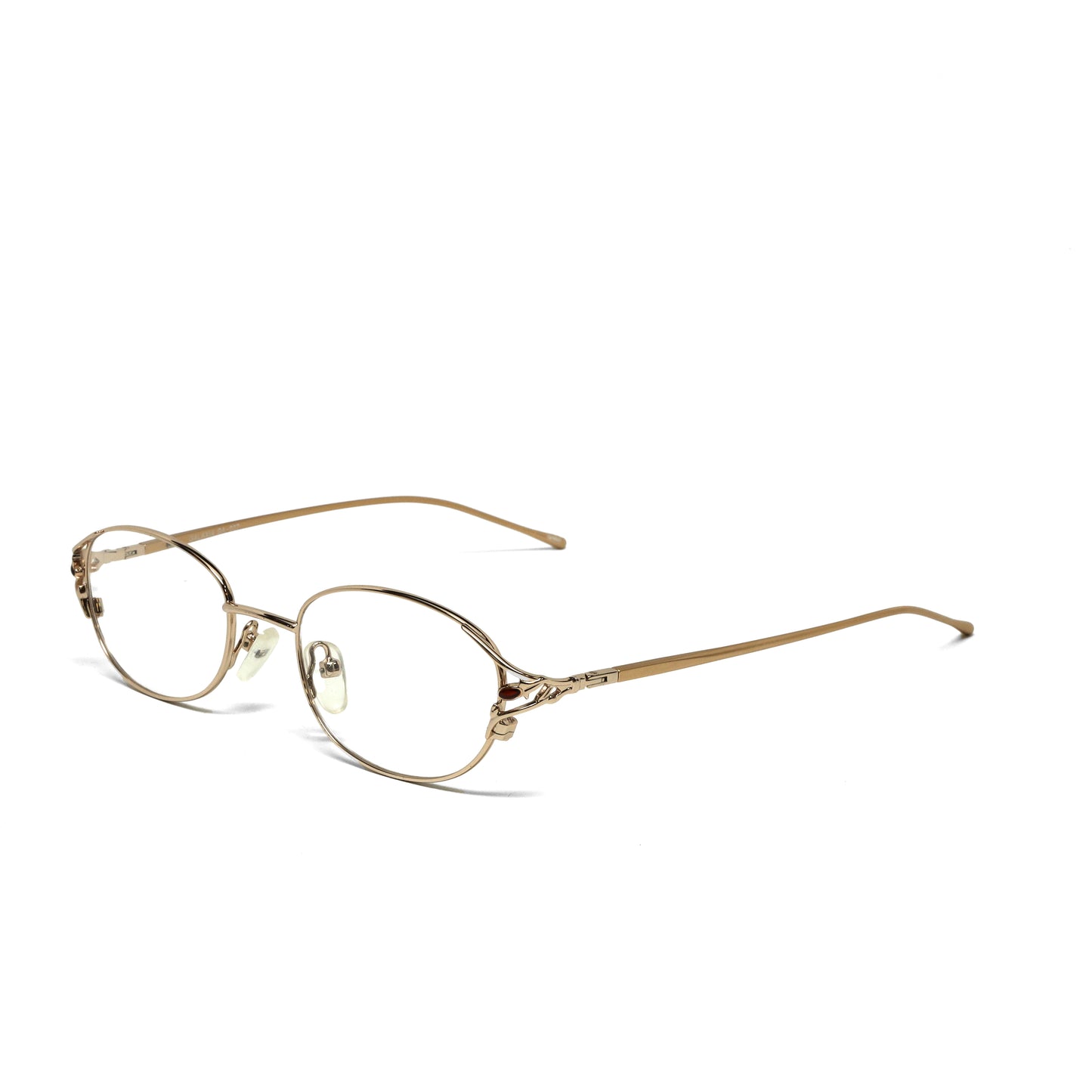 //Specs 037// Standard Vintage Classic 90s Wire Oval Frame Specs - Gold