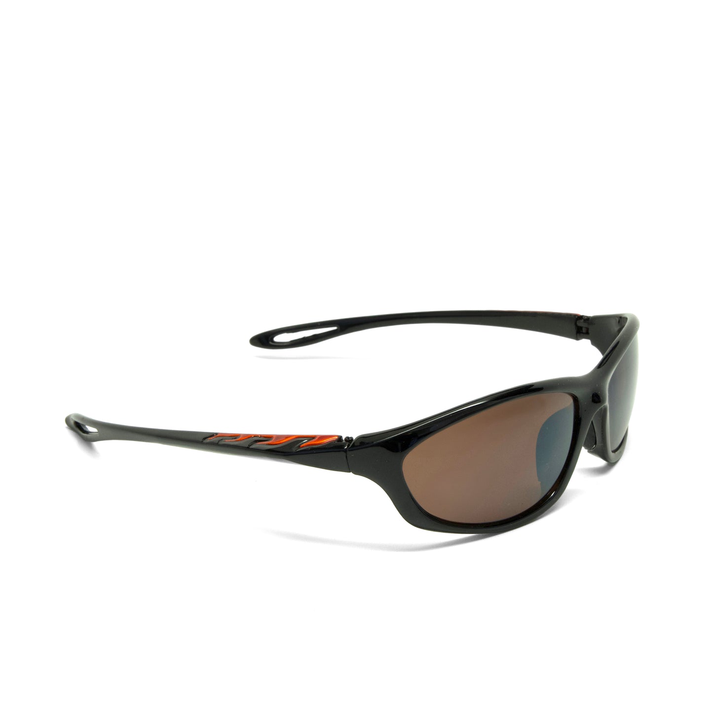 //Style 9818// Vintage Early Y2k Wraparound Brown Lens Flame Detail Visor
