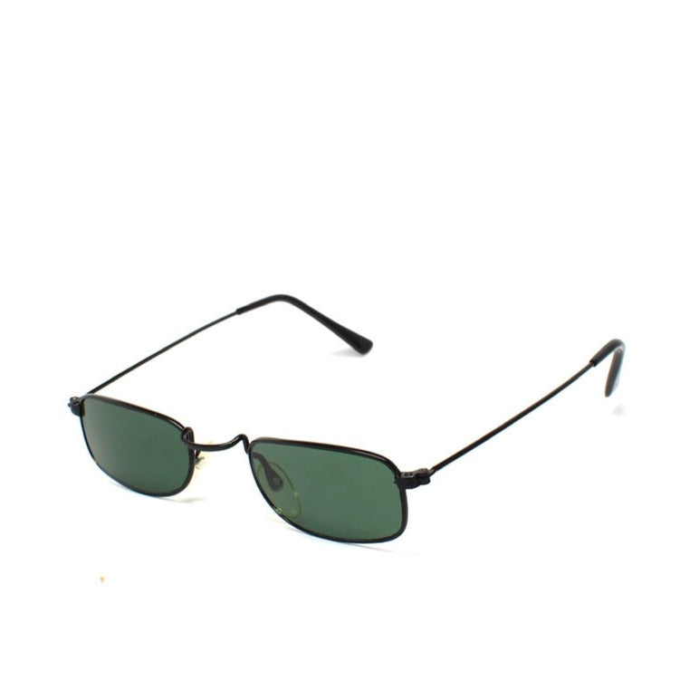 Barclay Deadstock Slim Black Vintage rectangle Sunglasses