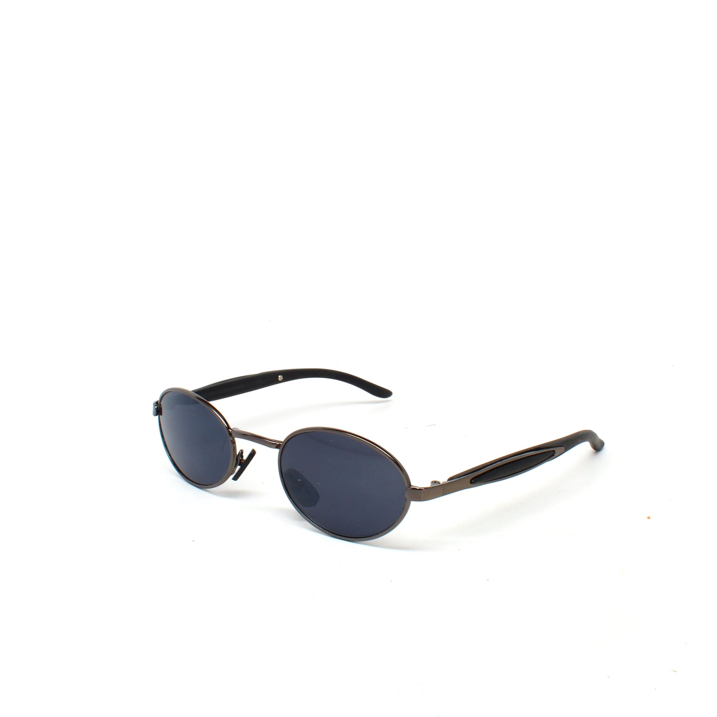 Small Size Mini 90s Deadstock Wraparound Santa Fe Oval Sunglasses - Dark