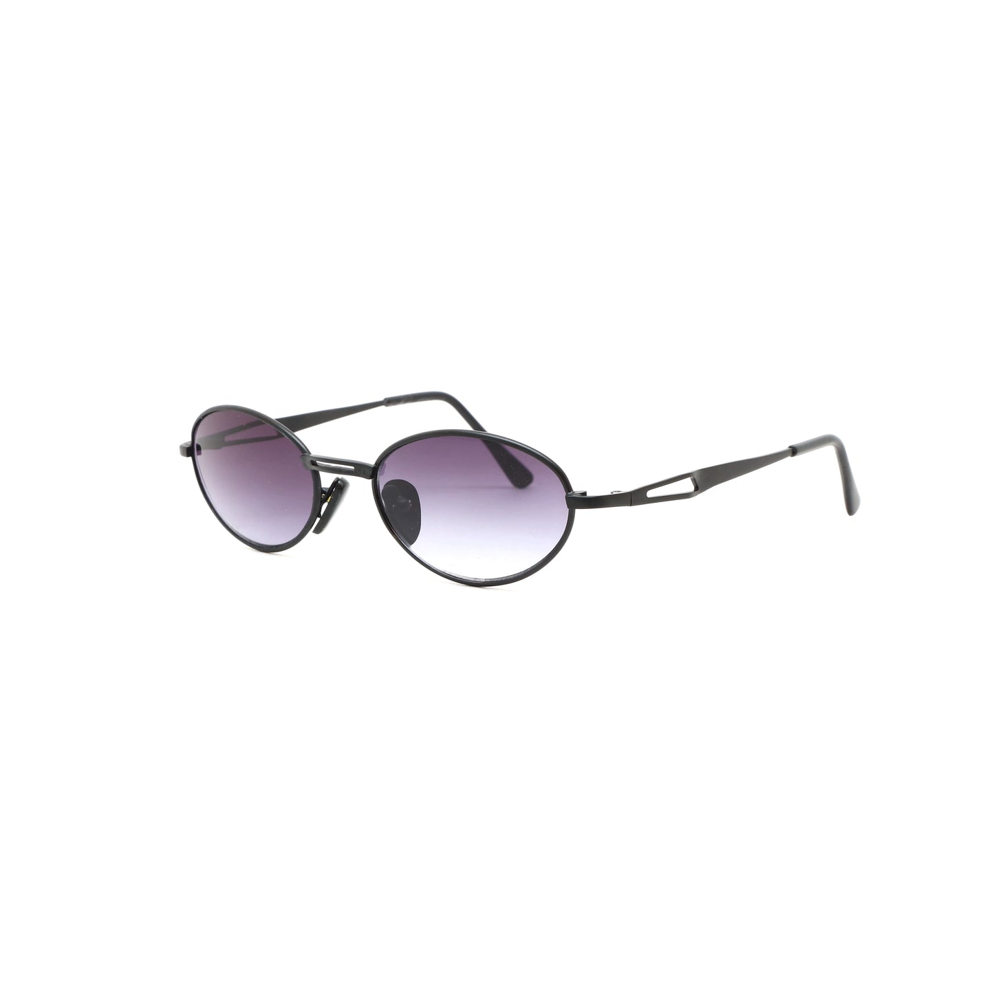 Deadstock 90s Wired Oval Sunglasses - Black/Purple