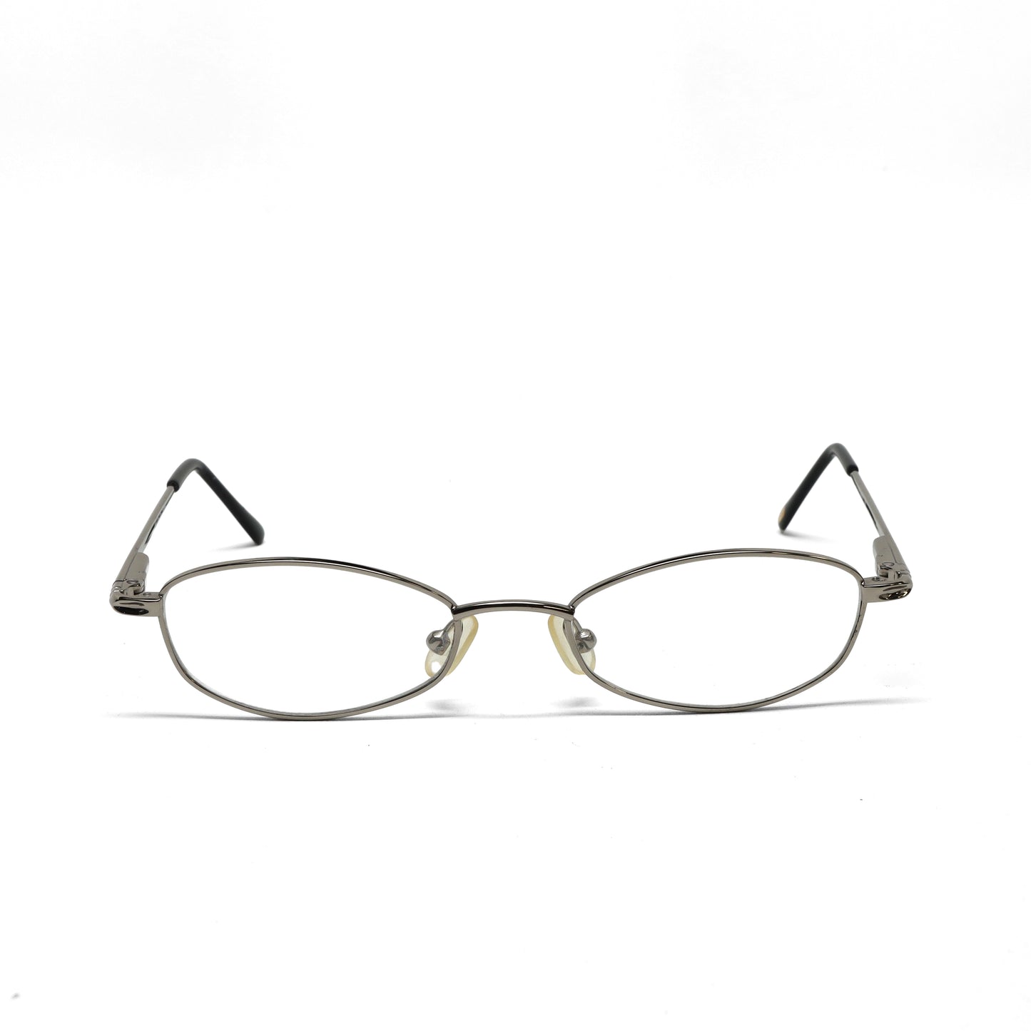 //Specs 084// Classic 1990s Wire Clear Lens Specs w/Spring Hinges – Silver