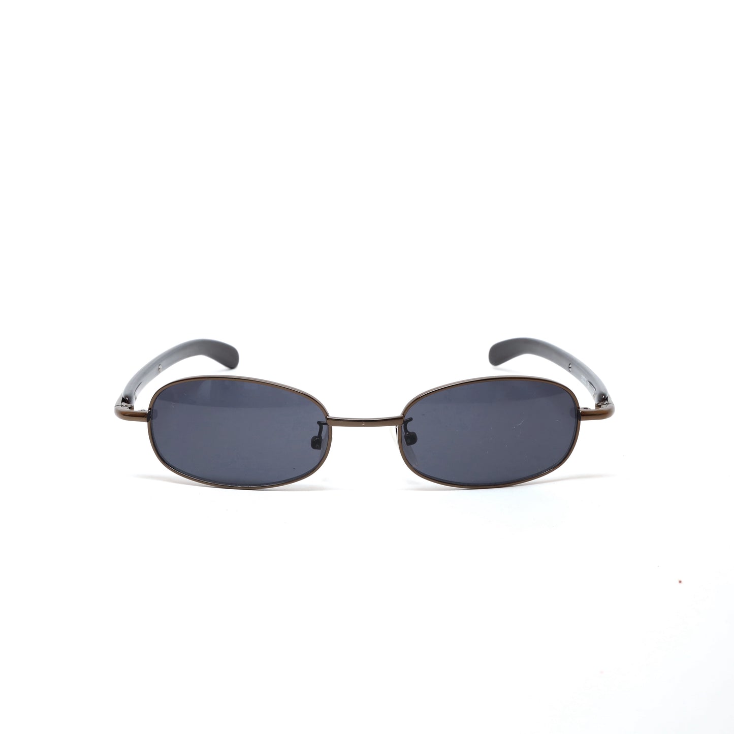 Vintage 90s Small Size Narrow Frame Wraparound  Sunglasses - Bronze