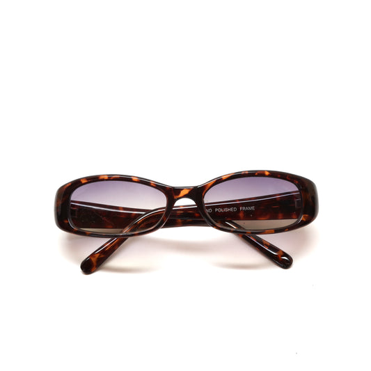 Vintage Small Size 90s Deadstock Rectangle Sunglasses - Tortoise Grey