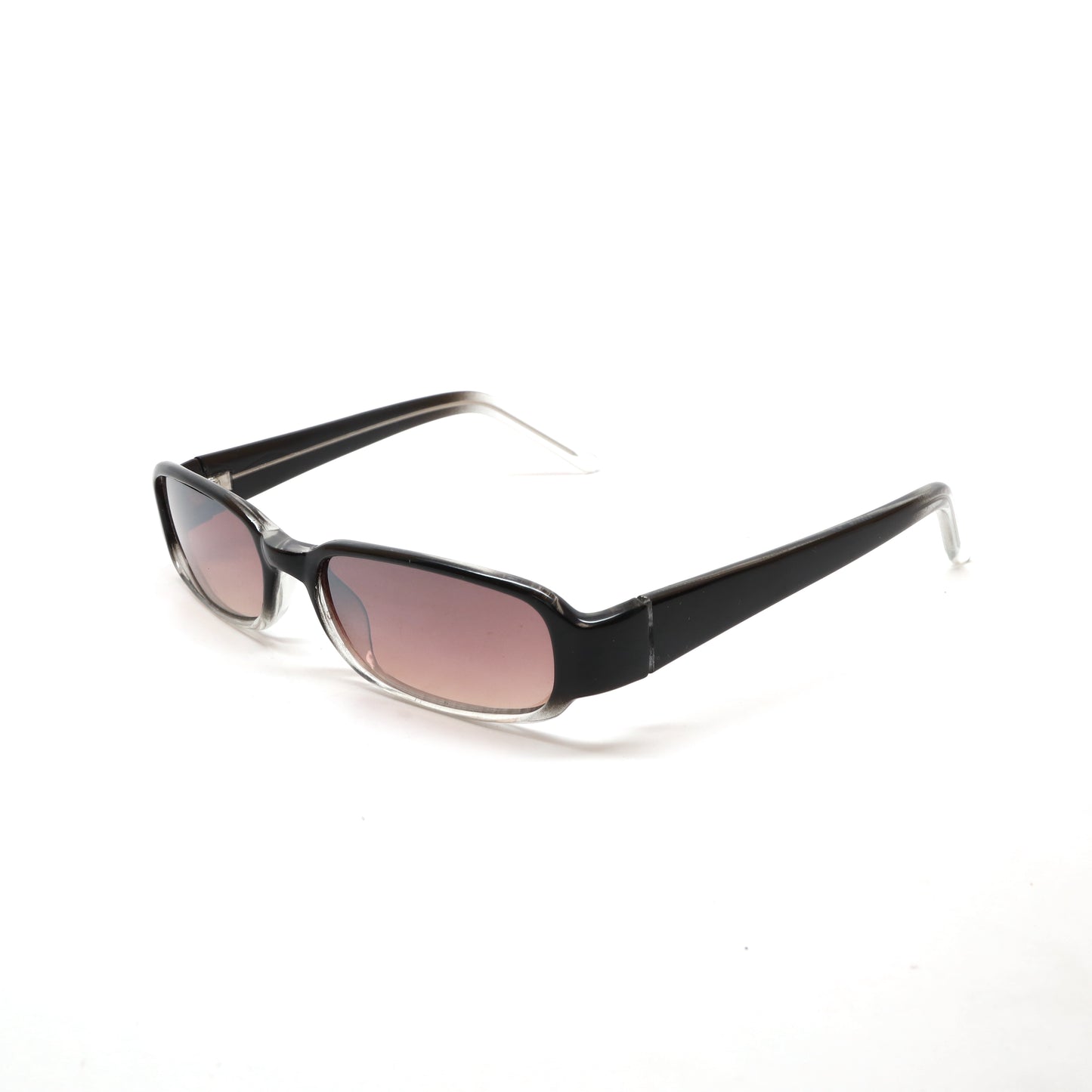 Vintage SMALL Size Y2k Neo Transparent Deadstock Rectangle Sunglasses - Grey/Brown (READ SIZE)