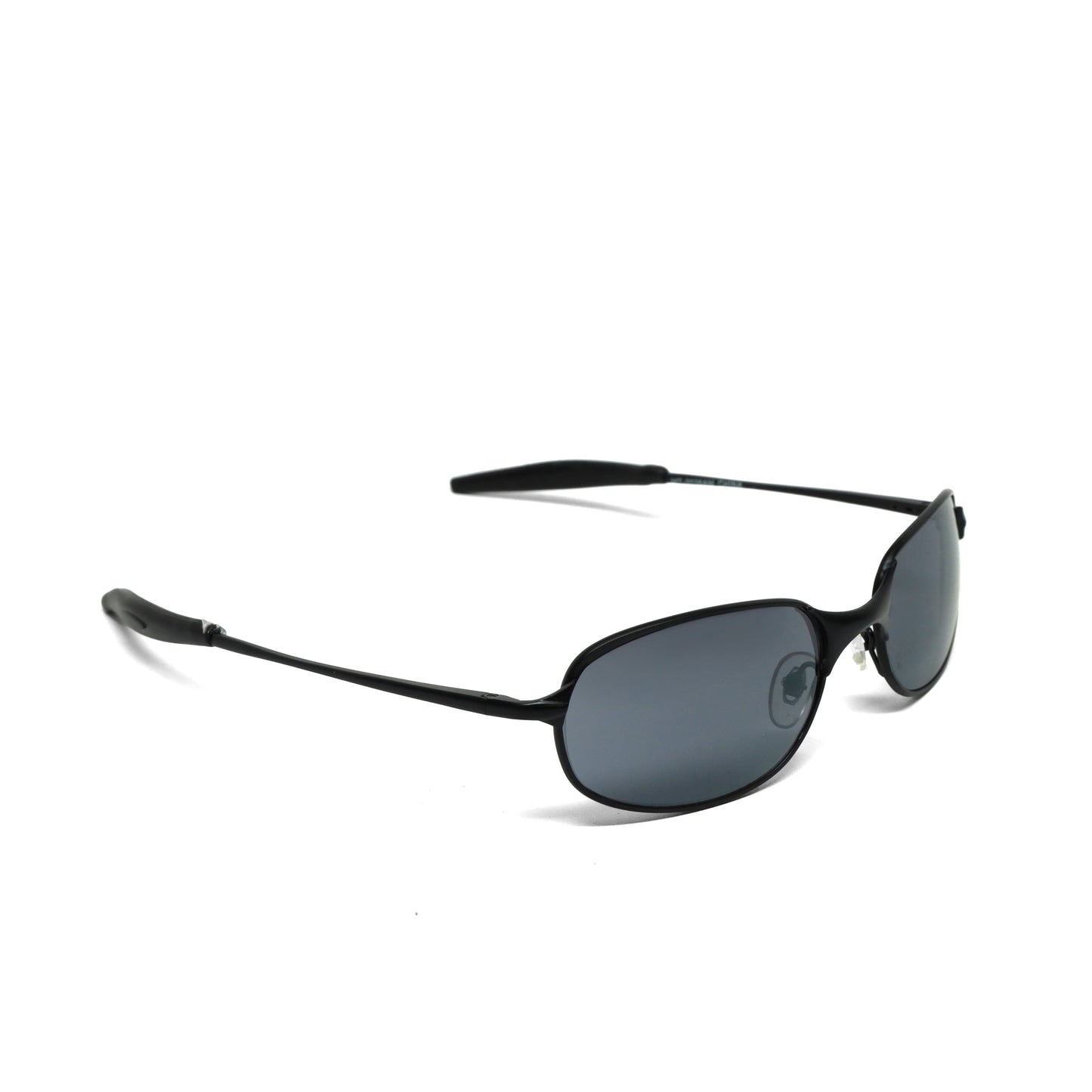 //Style 2026// Classic Wraparound Vintage Late 90s Wire Oval Sunglasses - Black