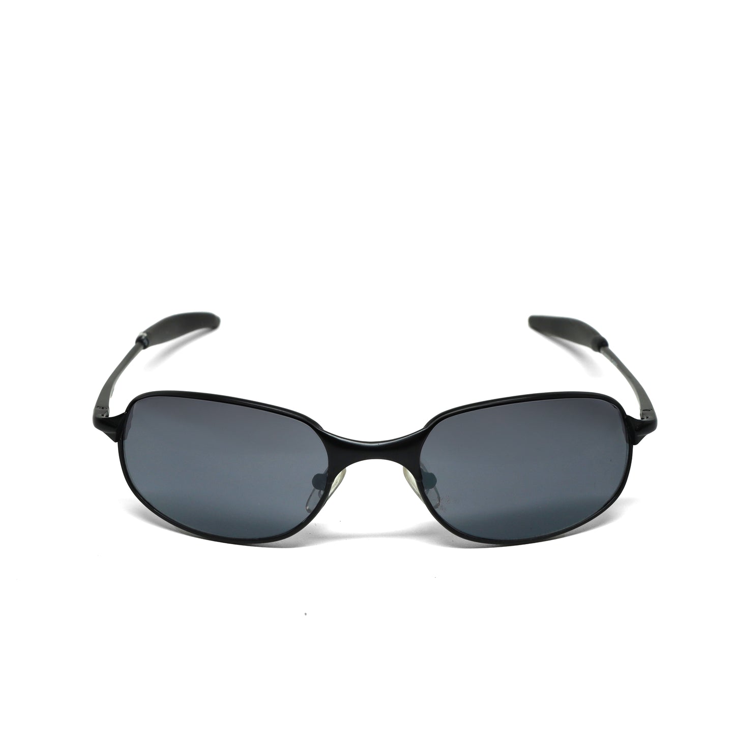 //Style 2026// Classic Wraparound Vintage Late 90s Wire Oval Sunglasses - Black