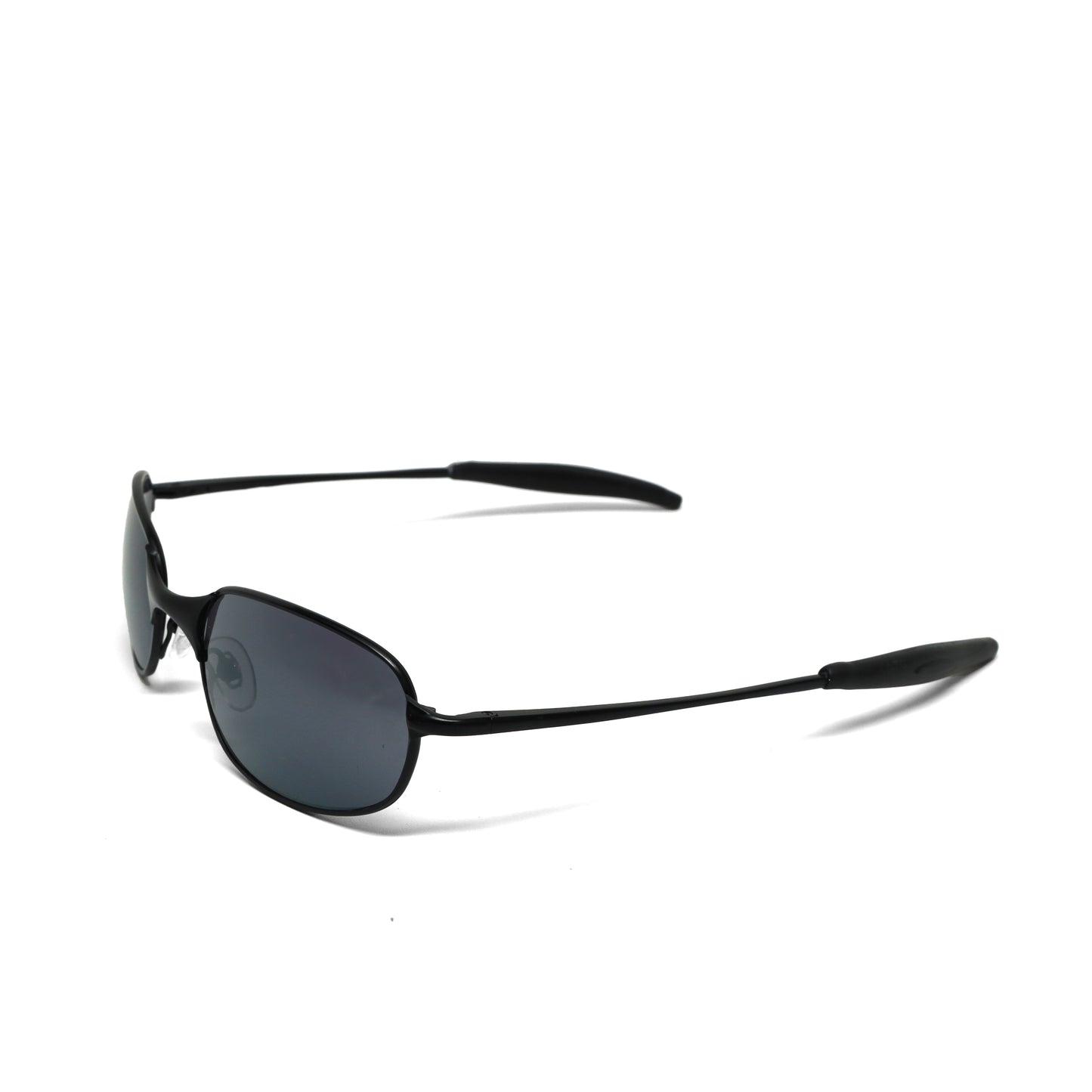 //Style 2026// Classic Wraparound Vintage Late 90s Wire Oval Sunglasses - Black