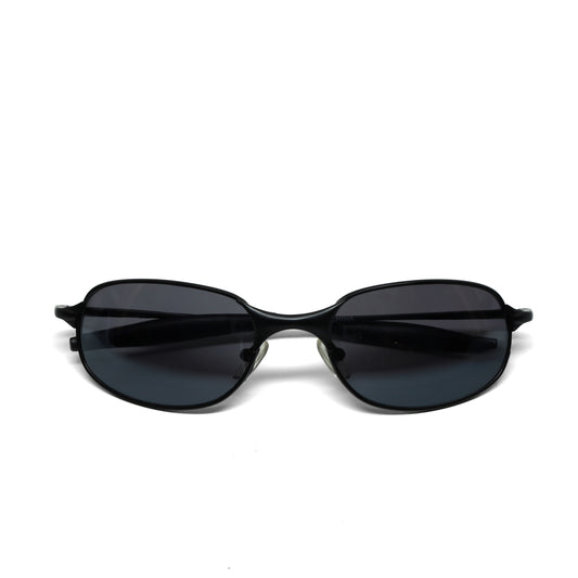 //Style 2026// Classic Wraparound Vintage Late 90s Wire Oval Sunglasses - Black