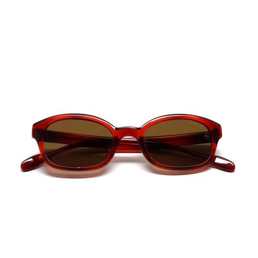 Vintage Small Sized 90s Mod Original Rectangle Sunglasses - Red