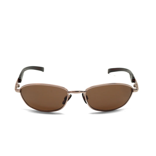 //Style 7281// Original 90s Classic Grey Wire Oval Sunglasses - Bronze Brown