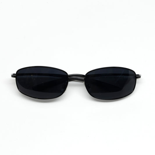//Style 965// Vintage Standard 1997 Wire Oval Frame Sunglasses - Black
