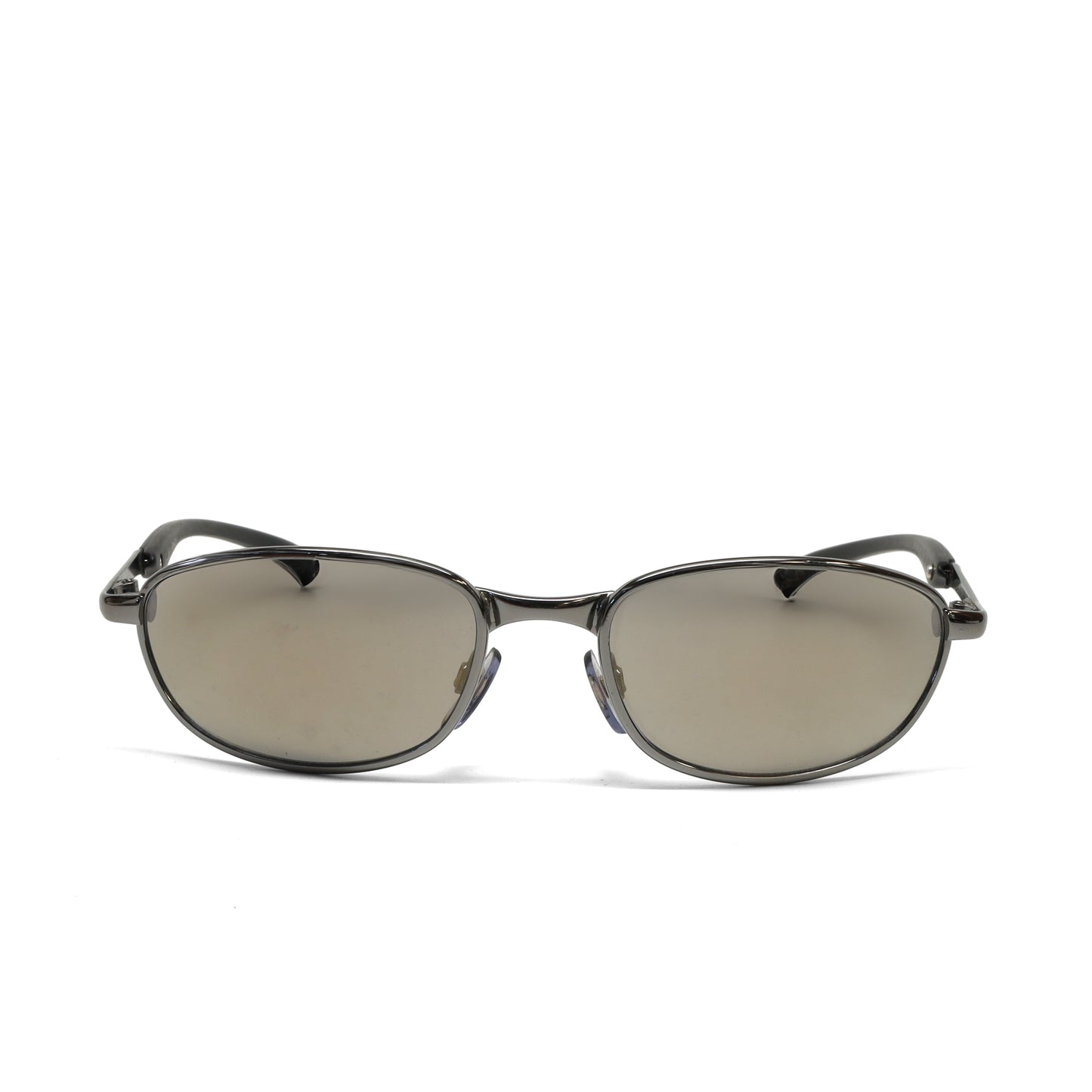 //Style 7281// Original 90s Classic Grey Wire Oval Sunglasses - Brown Hue