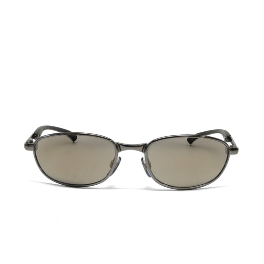 //Style 7281// Original 90s Classic Grey Wire Oval Sunglasses - Brown Hue