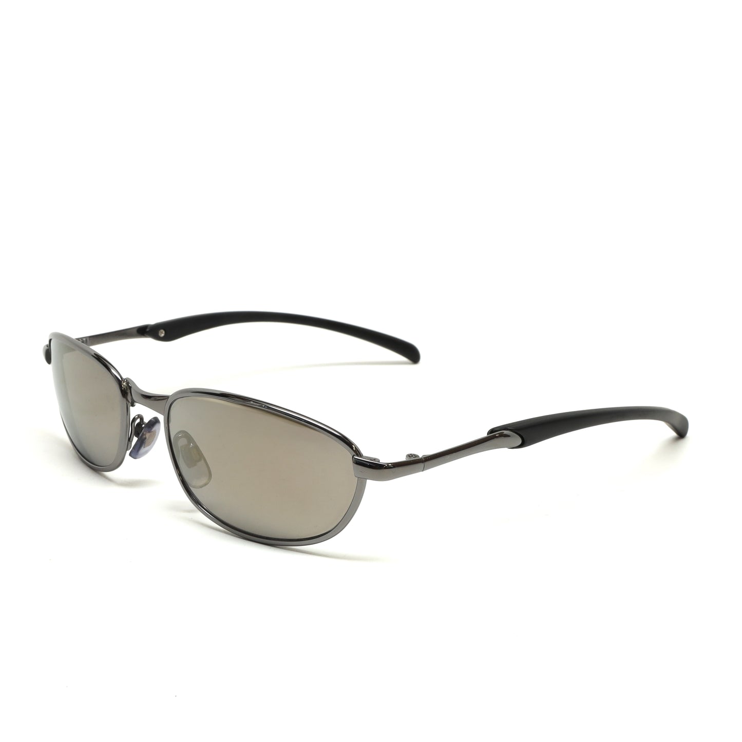 //Style 7281// Original 90s Classic Grey Wire Oval Sunglasses - Brown Hue