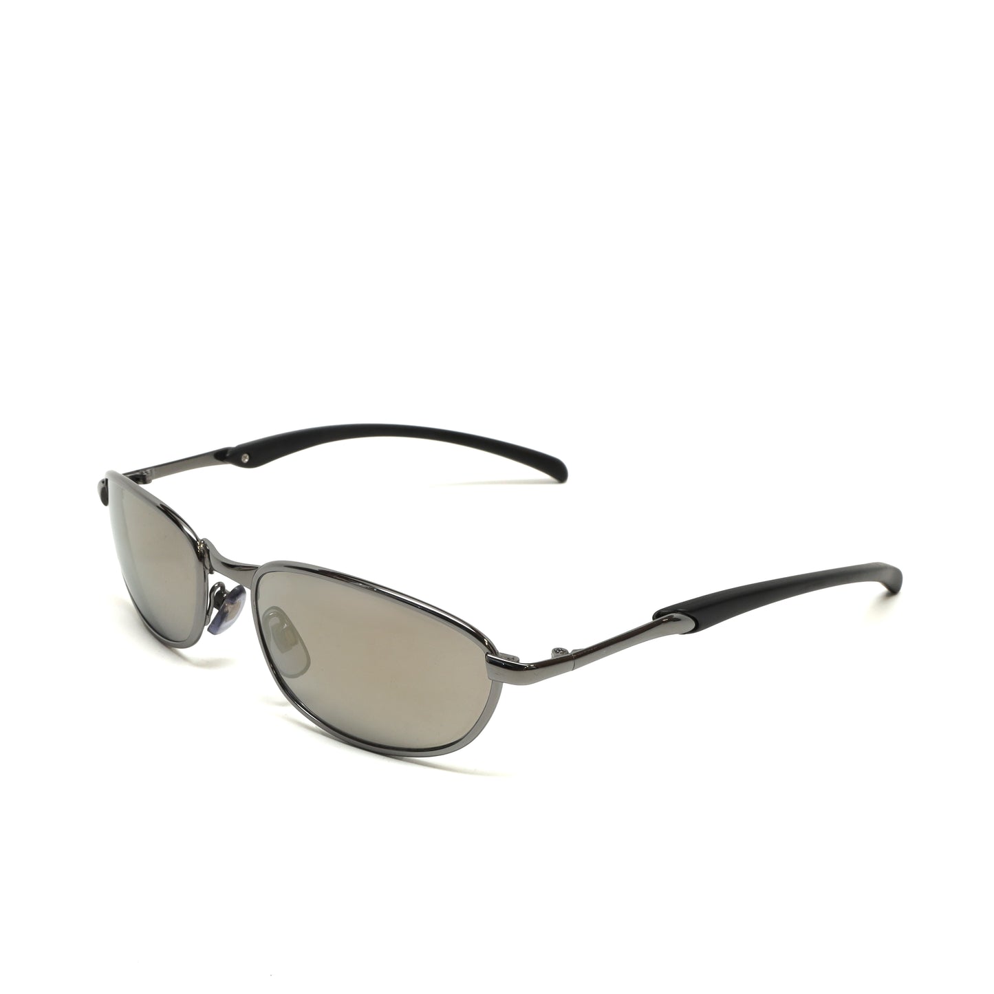 //Style 7281// Original 90s Classic Grey Wire Oval Sunglasses - Brown Hue