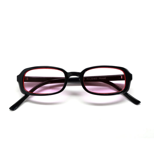 Vintage Small Size Y2k Neo Deadstock Rectangle Sunglasses - Pink