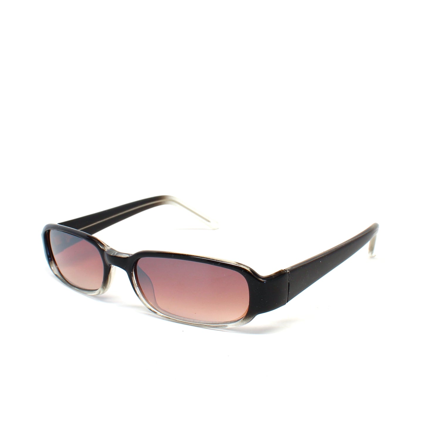 Vintage SMALL Size Y2k Neo Transparent Deadstock Rectangle Sunglasses - Black Brown (READ SIZE)