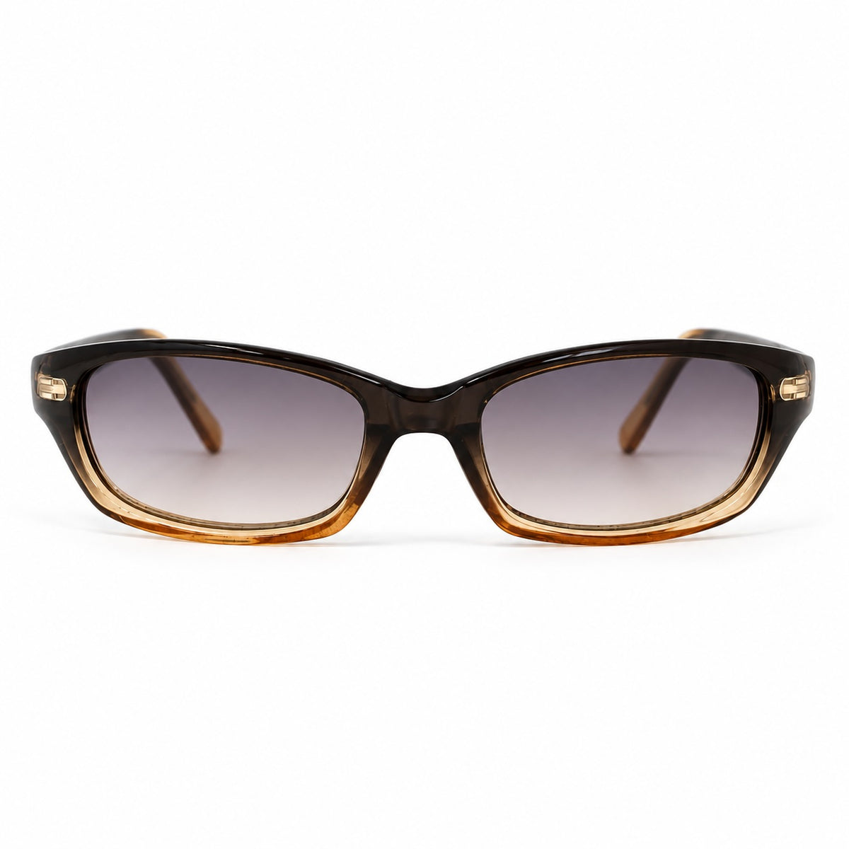 Deadstock Original Rectangular Wayfarer Frame Sunglasses - Grey Brown