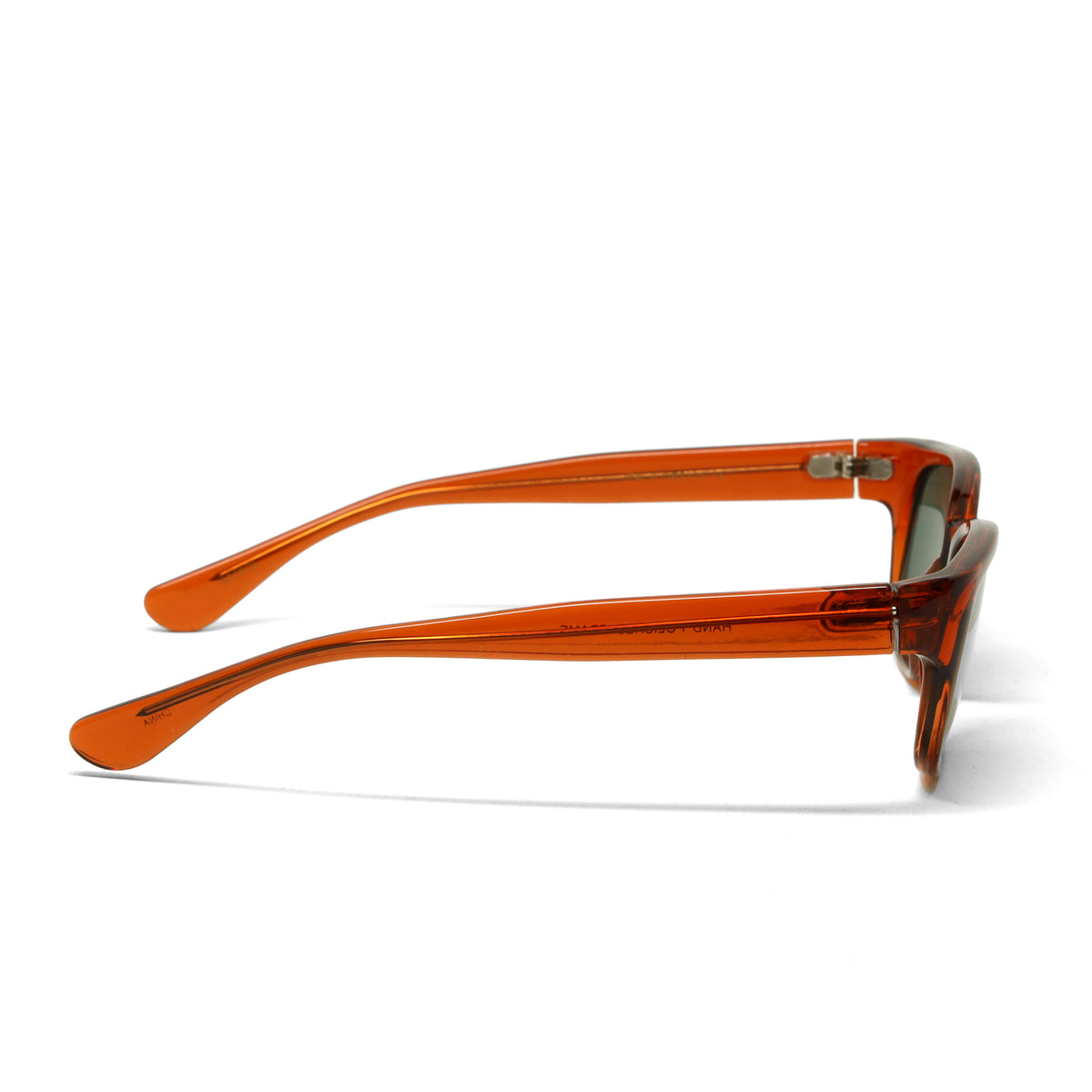 Deluxe //Style 018// Classic Vintage 90s Rectangle Mod Sunglasses - Transparent Red