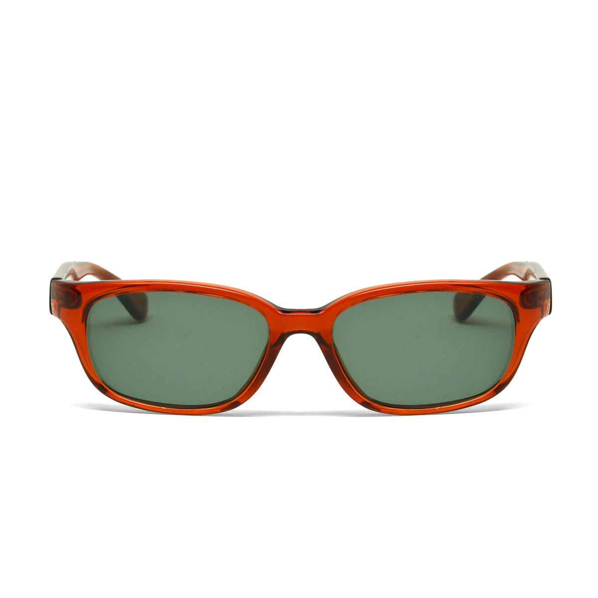 Deluxe //Style 018// Classic Vintage 90s Rectangle Mod Sunglasses - Transparent Red
