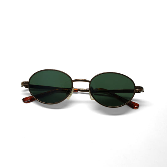 //Style 1008// Vintage 1998 Downward Angled Wire Oval Shaped Sunglasses - Bronze