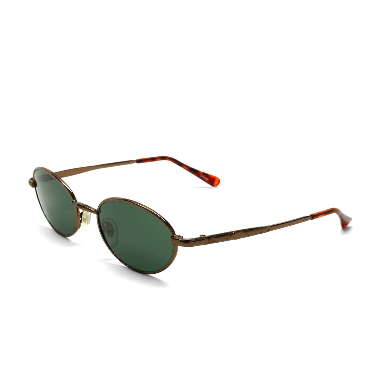 //Style 1008// Vintage 1998 Downward Angled Wire Oval Shaped Sunglasses - Bronze