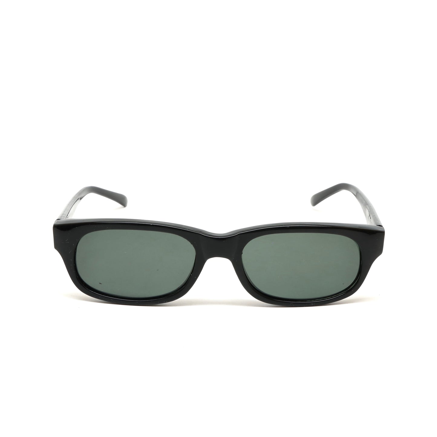 Vintage Small Size Rectangle Frame Slim Narrow Sunglasses - Black