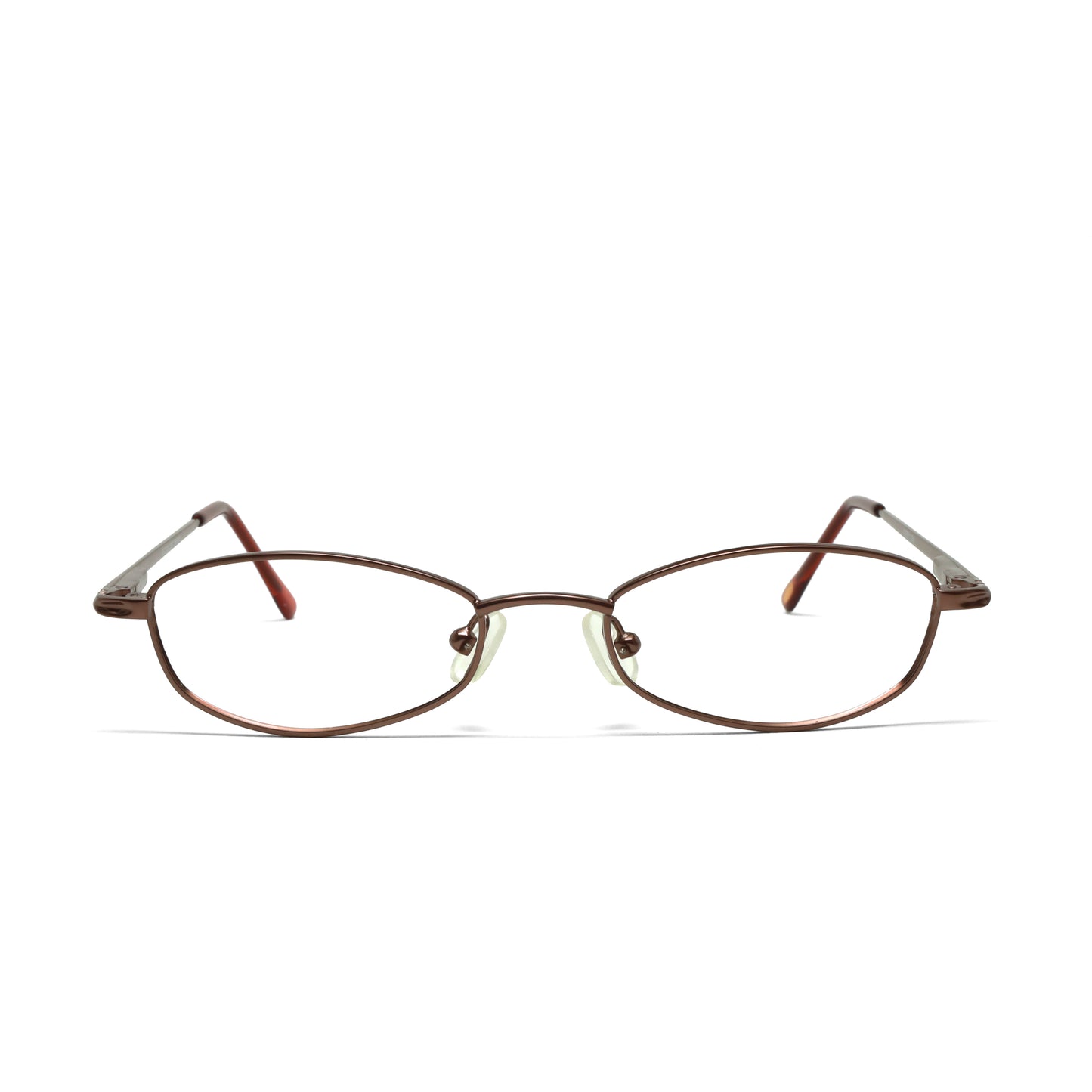 //Specs 084// Classic 1990s Wire Non Lens Specs w/Spring Hinges – Maroon
