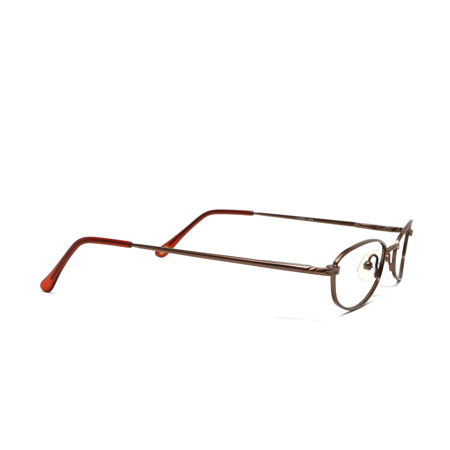 //Specs 084// Classic 1990s Wire Non Lens Specs w/Spring Hinges – Maroon