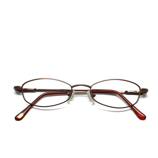 //Specs 084// Classic 1990s Wire Non Lens Specs w/Spring Hinges – Maroon