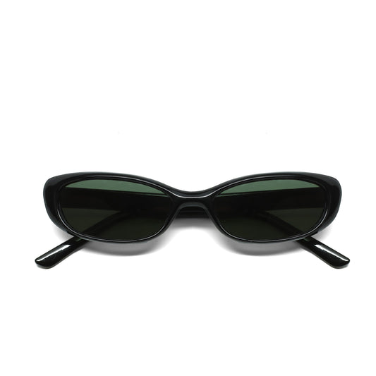 //Style 430// Vintage 90s Size Slim Rectangle Frame Sunglasses - Black