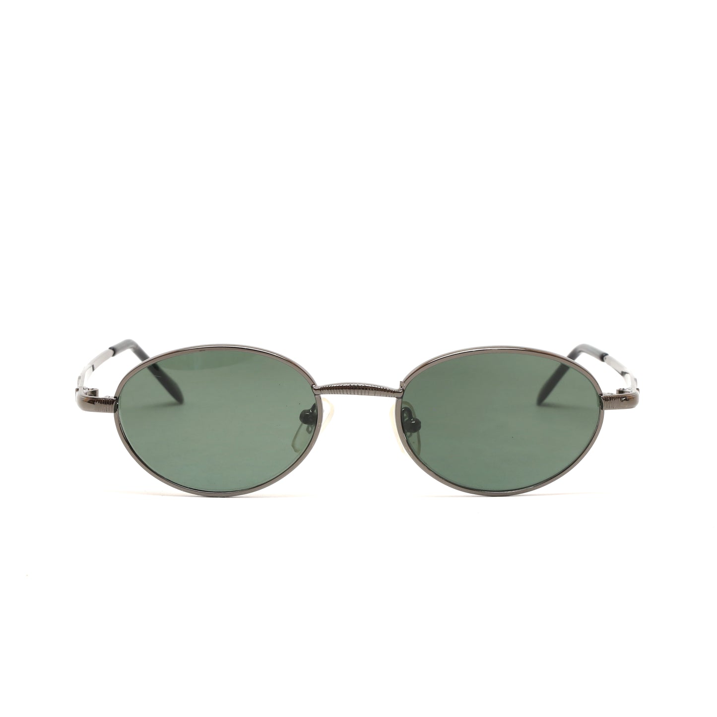 Vintage 1998 Downward Angled Wire Oval Shaped Sunglasses - Grey