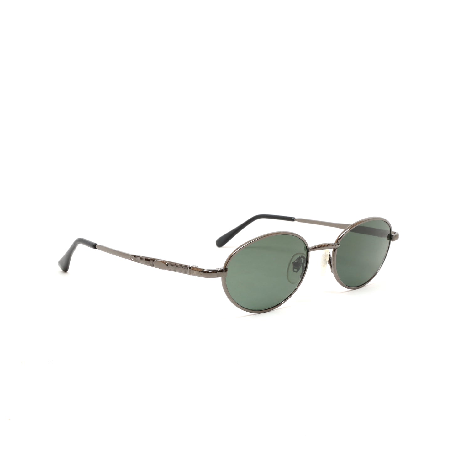 Vintage 1998 Downward Angled Wire Oval Shaped Sunglasses - Grey