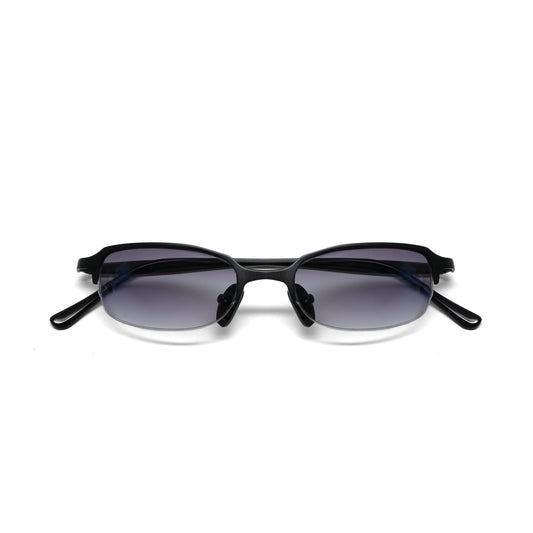 //Style M130// Vintage Geometric Oval Wire Frame Sunglasses - Black