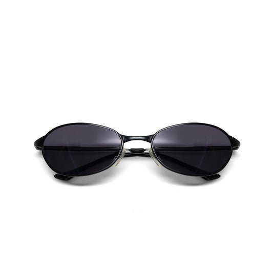 //Style 058// Classic Vintage Late 90s Wire Oval Sunglasses - Black