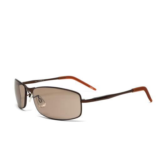 //Style 924// Classic Vintage 90s Metal Wraparound Frame Sunglasses - Bronze Brown