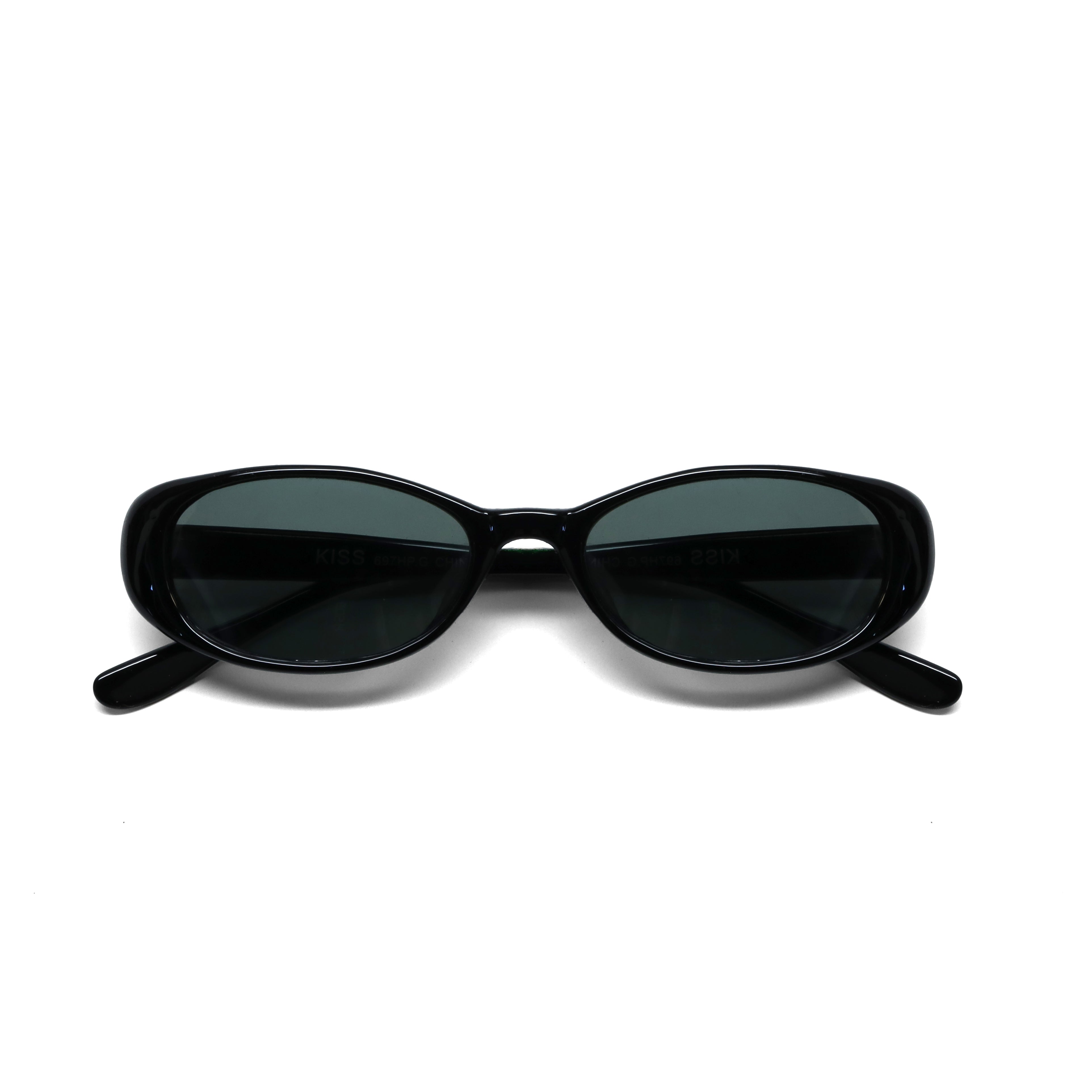 Vintage Deadstock Dark Black Oval Sunglasses vivid_nynties — free download