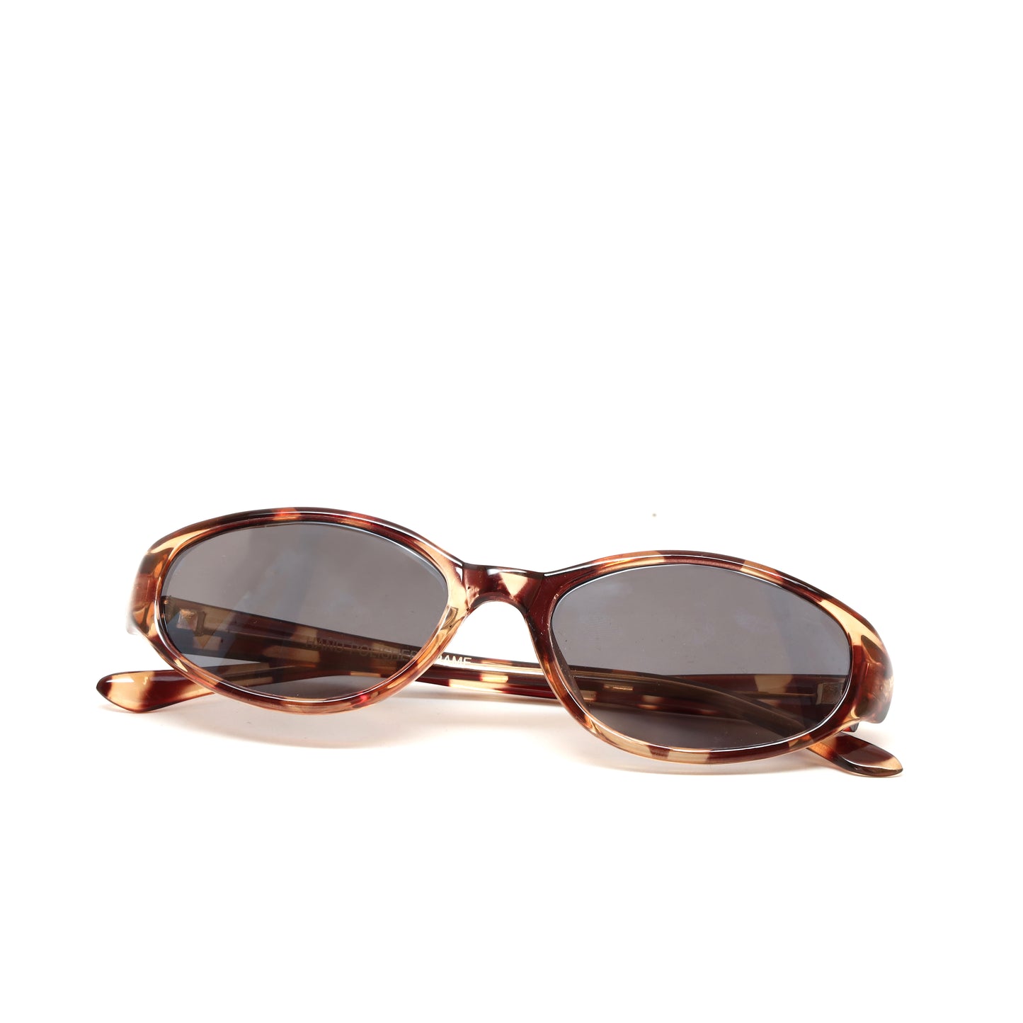 Vintage 1990s Chic Standard Oval Frame Sunglasses - Brown