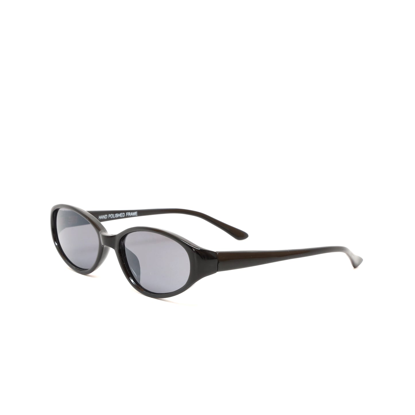 Vintage 1990s Chic Standard Oval Frame Sunglasses - Black