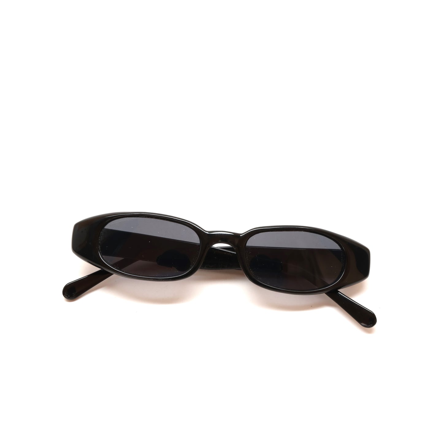 Vintage 90s New Old Stock Slim Narrow Frame Sunglasses - Black