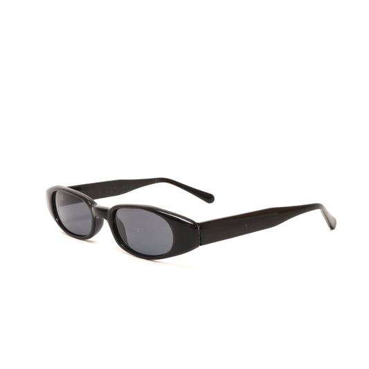 //Style 0033// Vintage 90s New Old Stock Slim Narrow Frame Sunglasses - Black